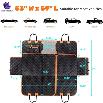 5-in-1 Dog Car Seat Cover - Waterproof Pet Hammock Cushion Protector