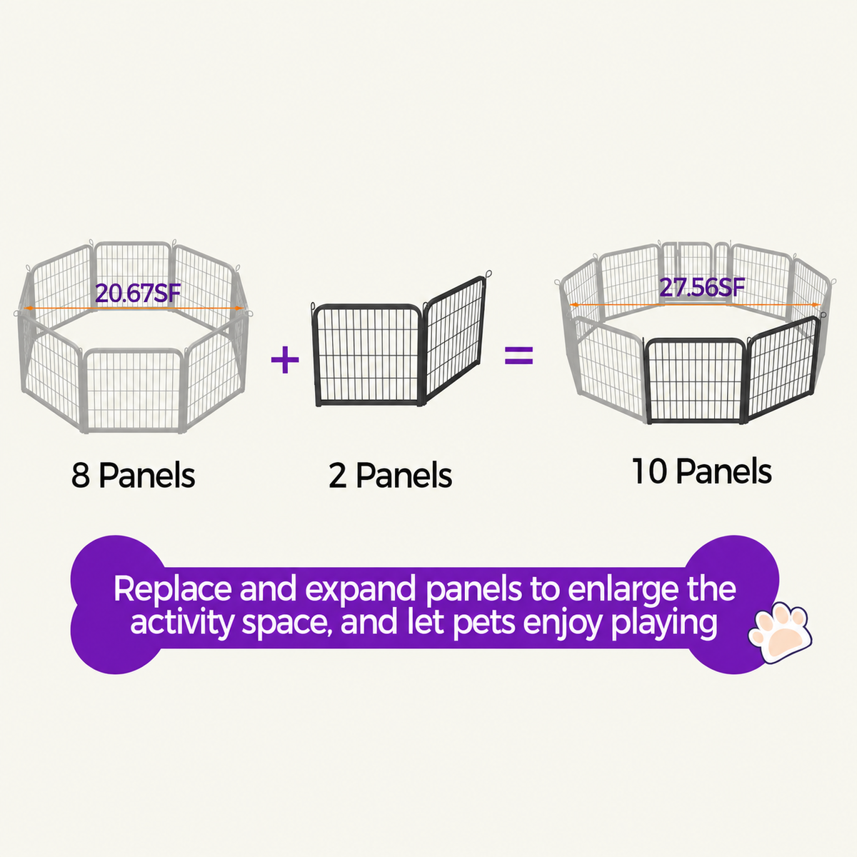 2-PanelHeavyDutyDogPen_IndoorOutdoor_Expandable_60x60cm