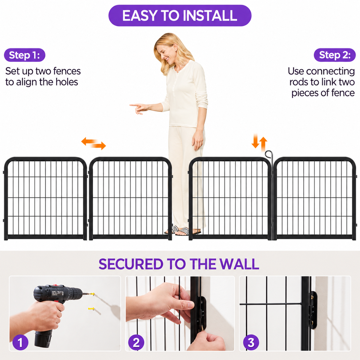 2-PanelHeavyDutyDogPen_IndoorOutdoor_multifeature