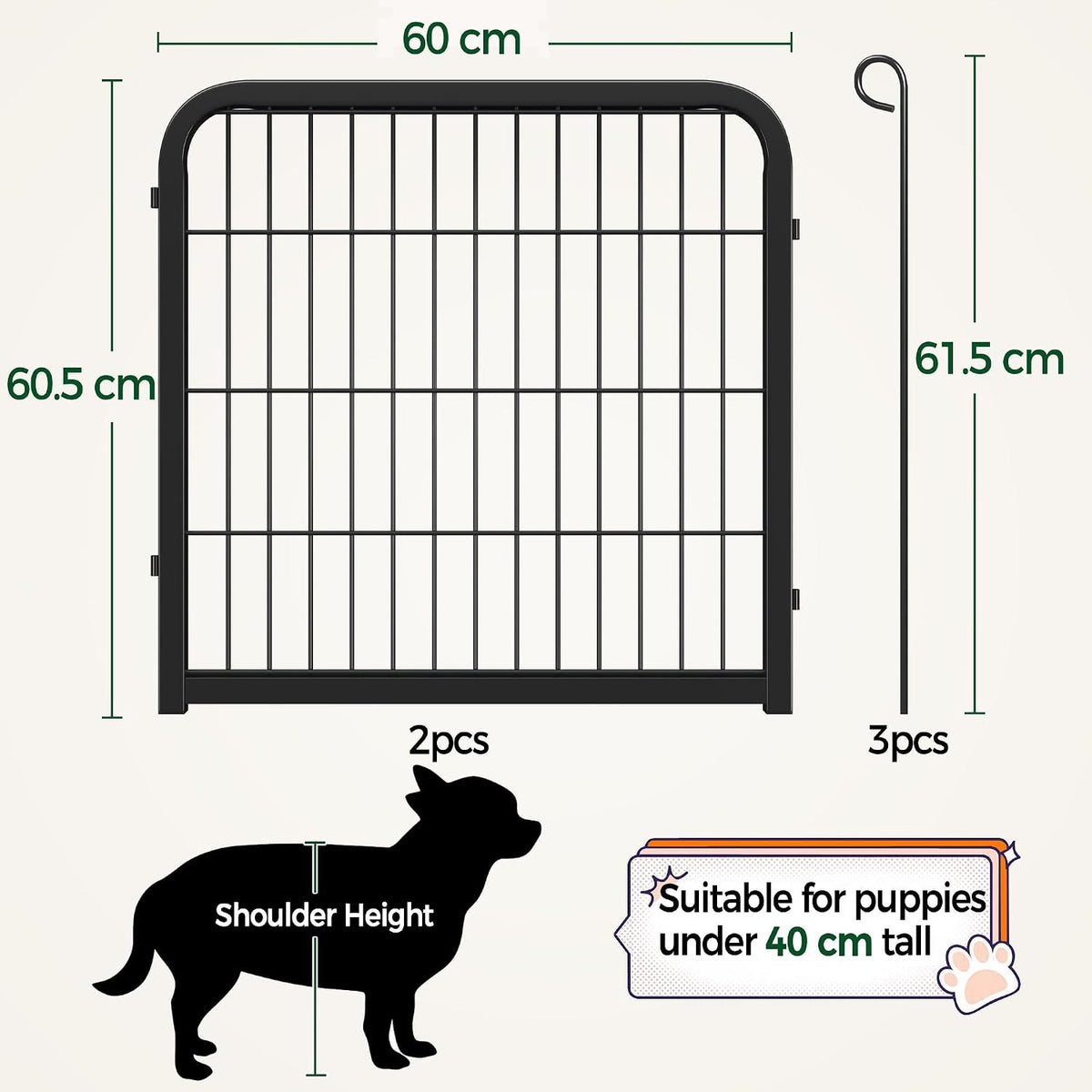 2-PanelHeavyDutyDogPen_IndoorOutdoor_sizechart