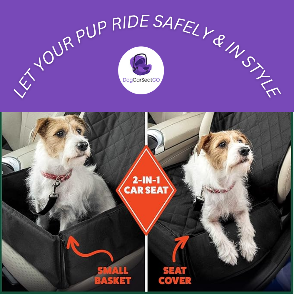 2-in-1 Dog Car Seat & Seat Cover – Waterproof Foldable Travel Booster Basket with Safety Leash for Small to Medium Dogs 