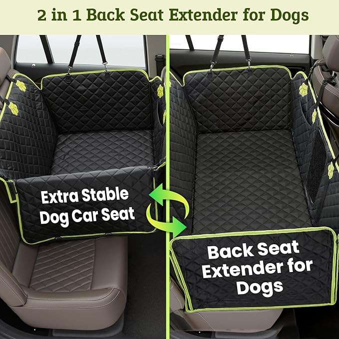 2-in-1 Waterproof Dog Car Seat Cover – Protects Passenger Seat, Easy Clean & Durable