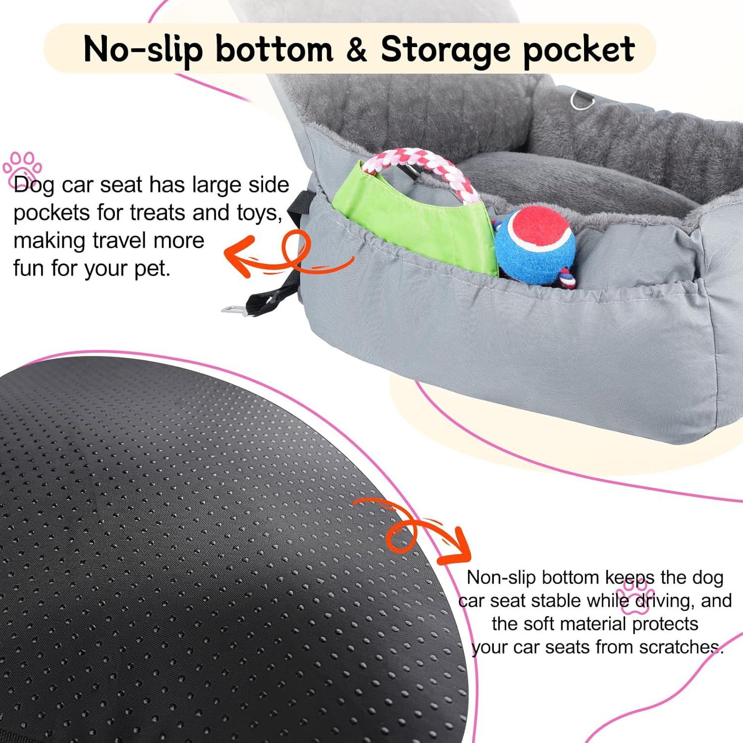 Small Dog Booster Car Seat – Plush & Comfortable Travel Seat for Dogs Up to 9kg