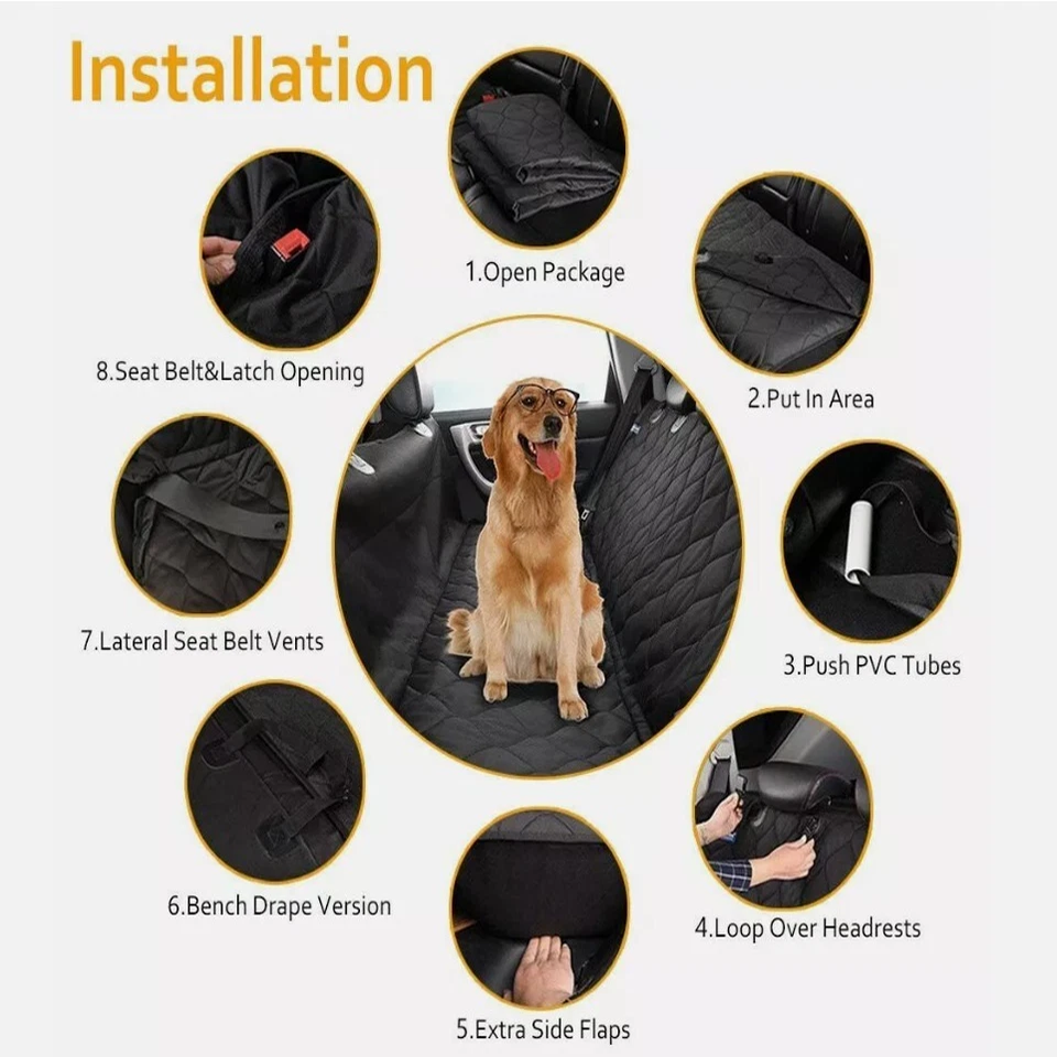 2 Car Pet Seat Cover Hammock for Safety and Comfort