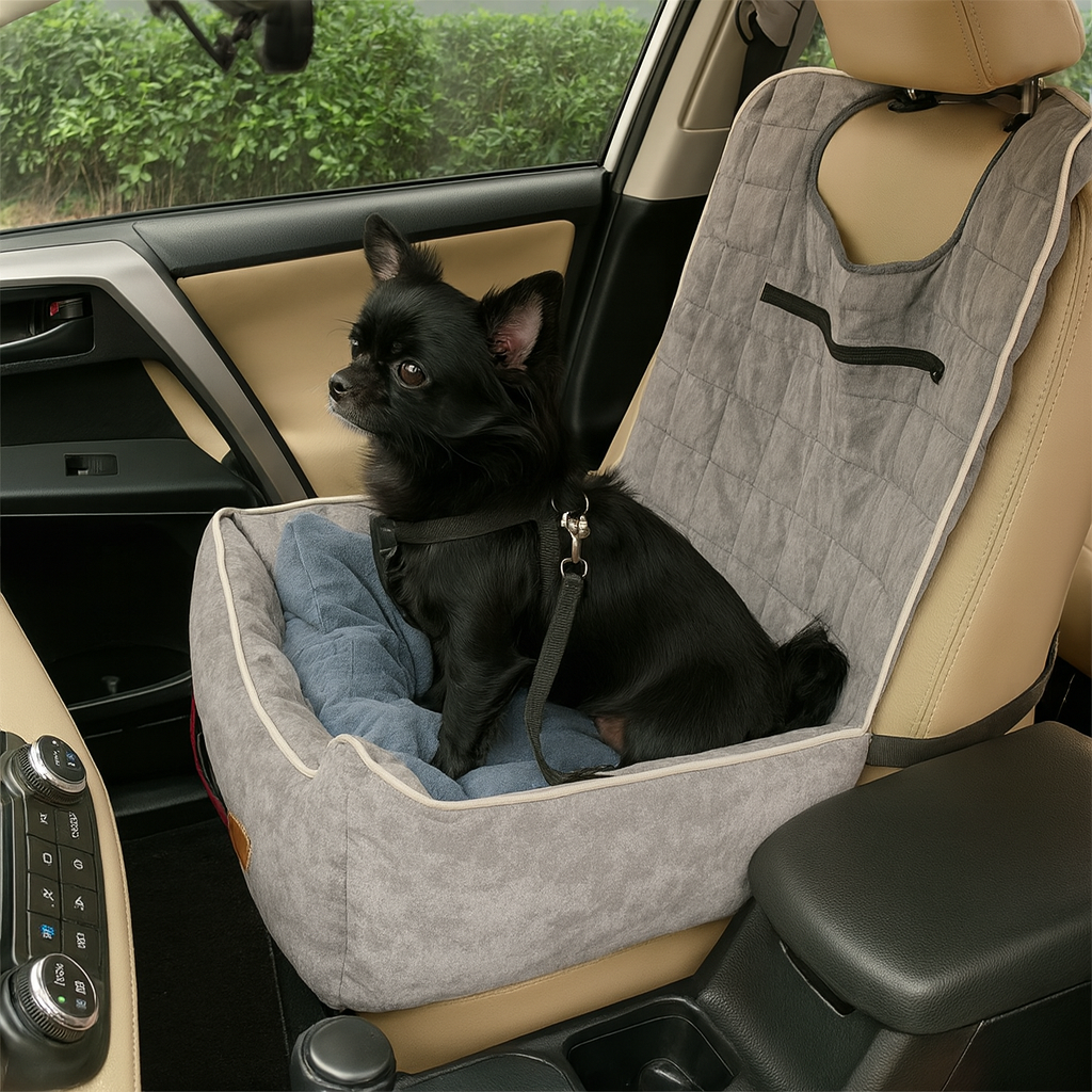 2 Dog Car Seat Pet Booster Seat Travel Bed Carrier