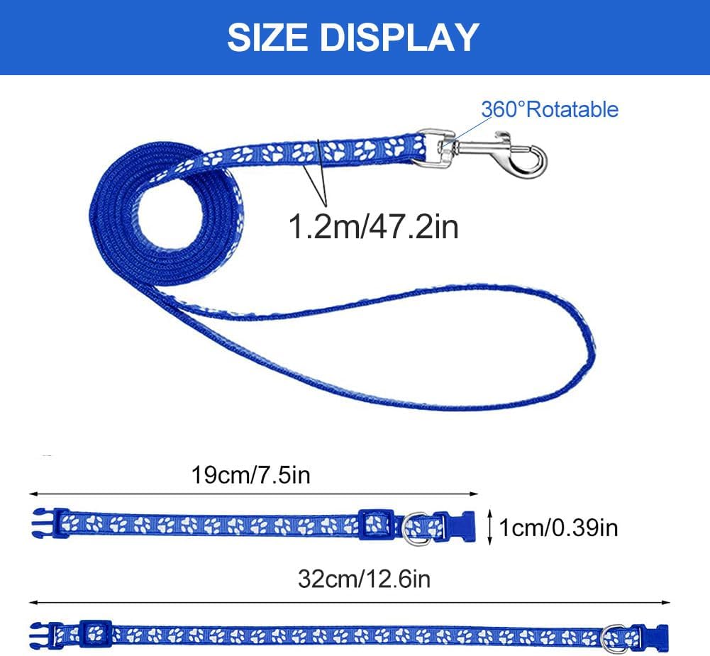 Puppy collar and lead size – 1.2 m lead, collar 19–32 cm, 1 cm wide