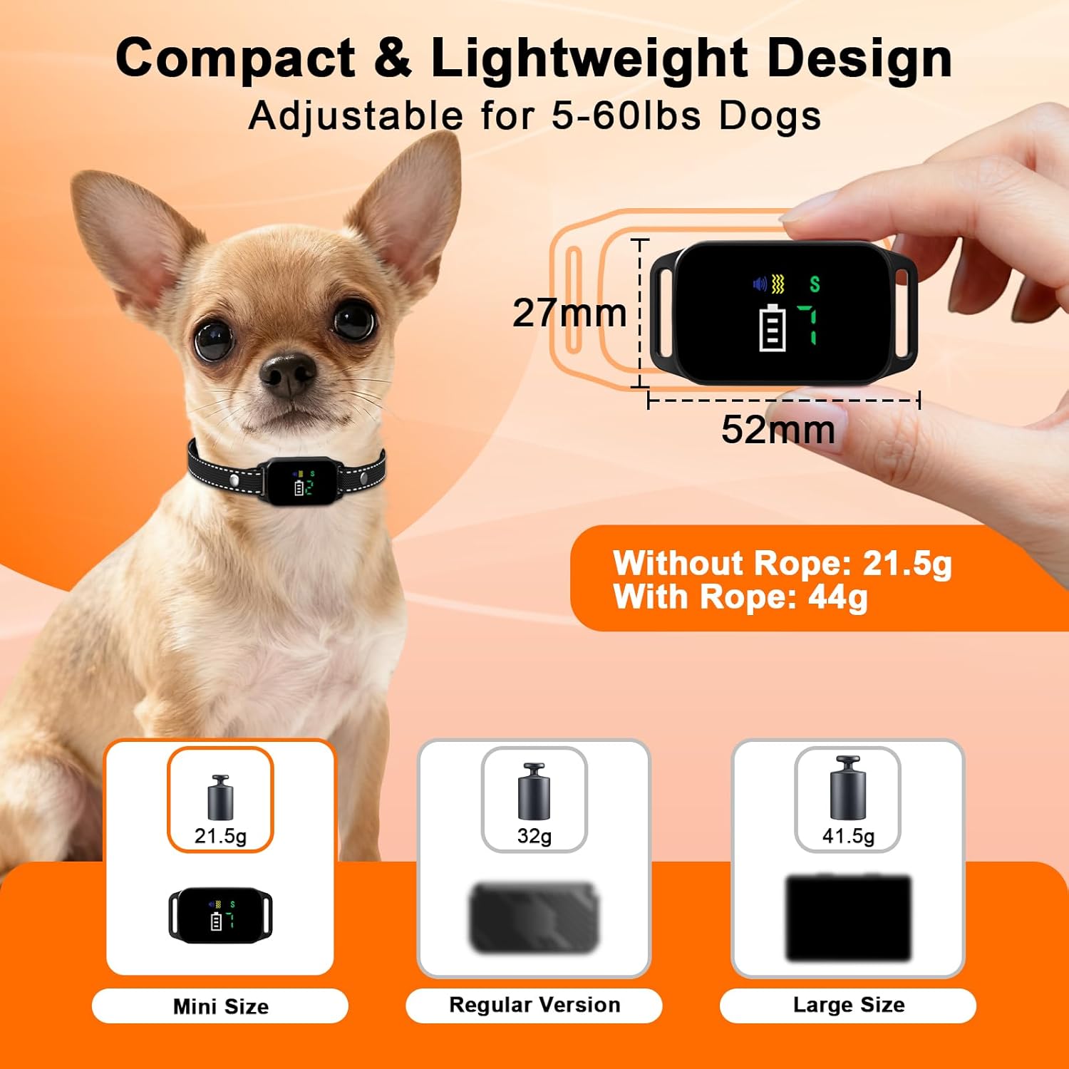 Anti Bark Collar for Small Medium Dogs, Rechargeable Waterproof Dog Bark Collar with Beep & 7 Sensitivity Levels, 3 Training Modes