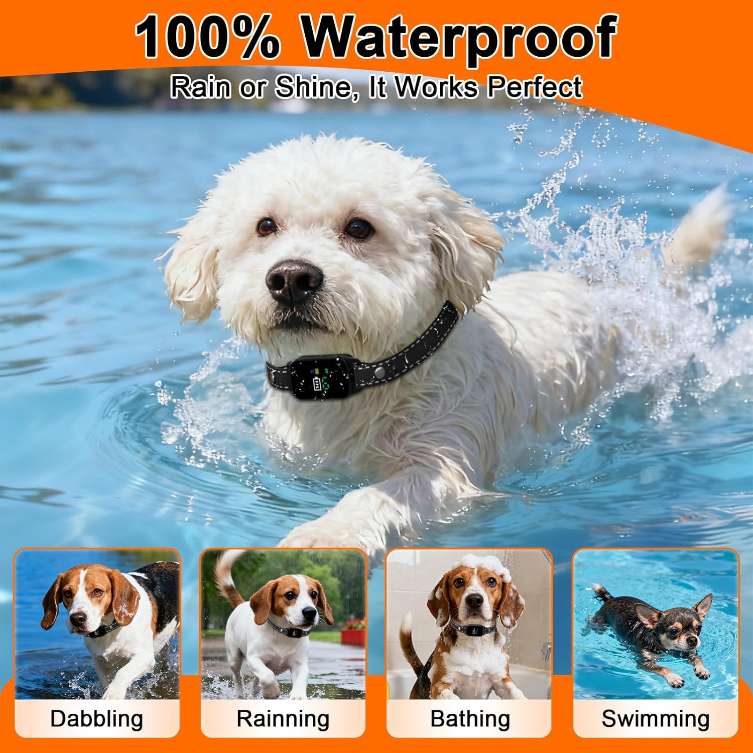 Anti Bark Collar for Small Medium Dogs, Rechargeable Waterproof Dog Bark Collar with Beep & 7 Sensitivity Levels, 3 Training Modes