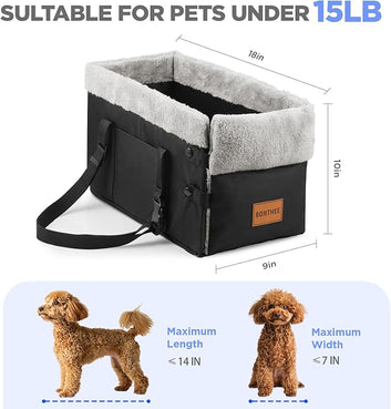 Center Console Dog Car Seat for Small Dogs (Up to 15 lbs)