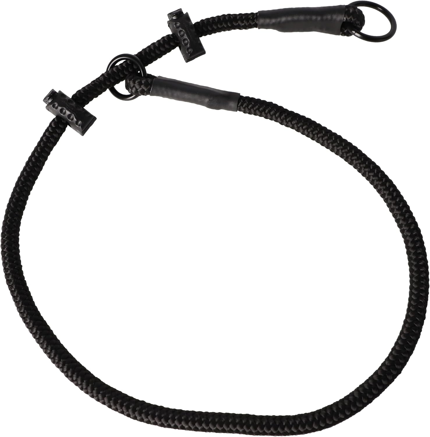 Dingo Gear Dog Training Collar with Two Limiters Durable Slip Braided Cord Hand-Sewn for IGP Obedience Military Training Working Dogs - All Black