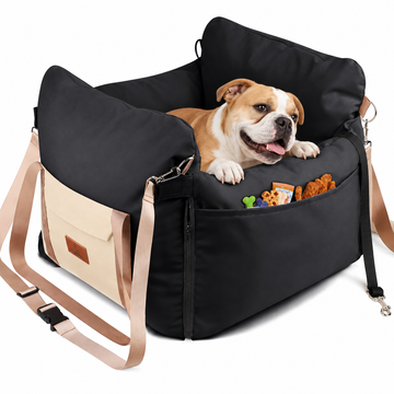 DogCarBoosterSeat_WaterproofBase_SideHandles_Upto25lbsBlack