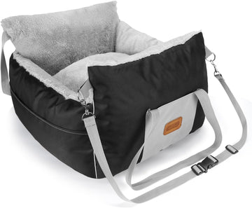 DogCarBoosterSeat_Waterproof_WarmPlush_StoragePockets_Upto11kg