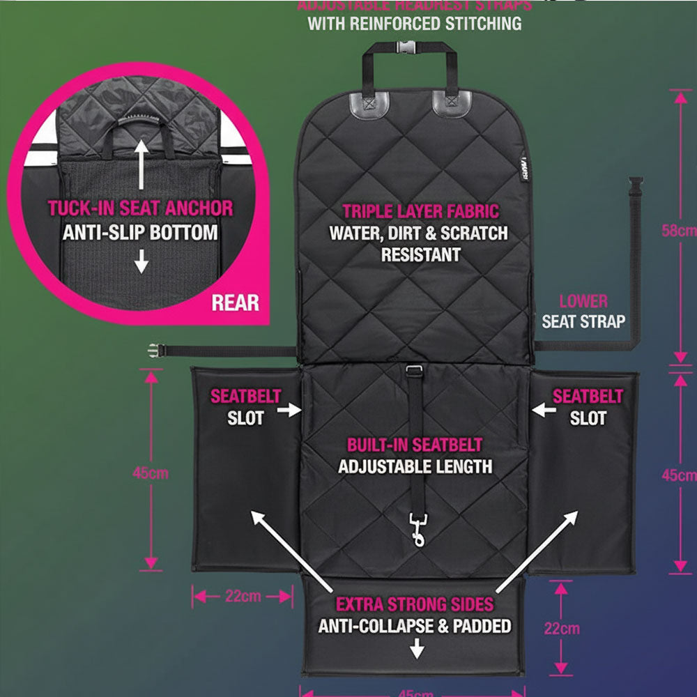 Dog Booster Car Seat with Safety Harness – Soft, Durable, and Waterproof Travel Seat 
