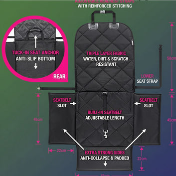 Dog Booster Car Seat with Safety Harness (Waterproof)