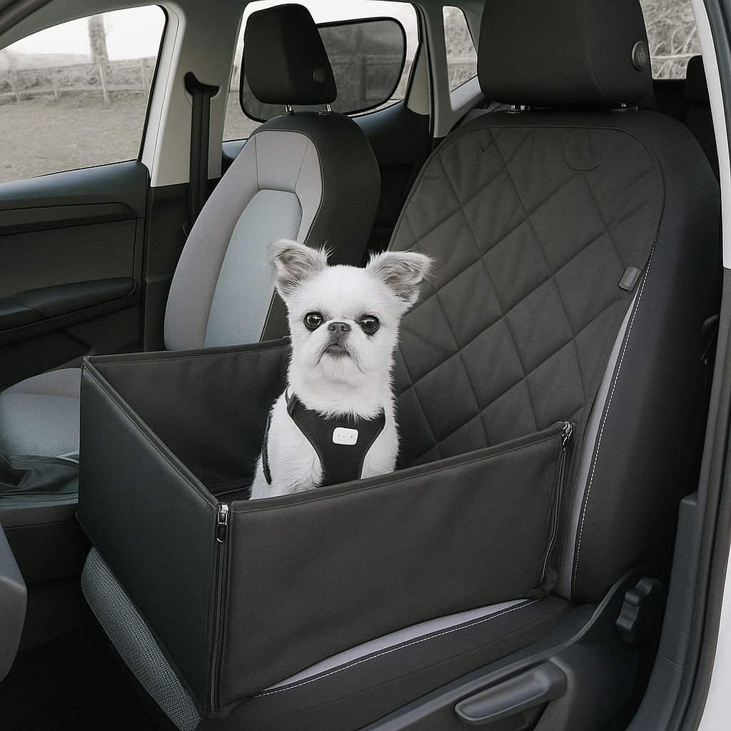 Dog Booster Car Seat with Safety Harness – Soft, Durable, and Waterproof Travel Seat for Small to Medium Dogs