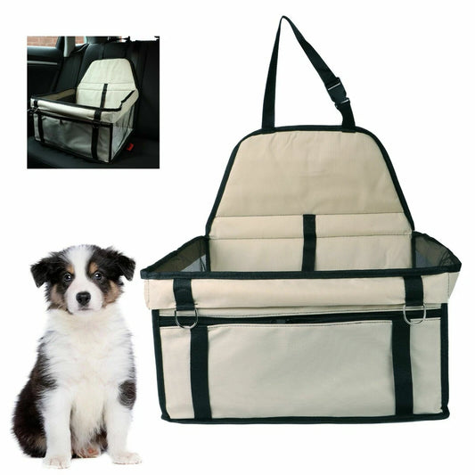 Dog Car Booster Seat for Travel – Portable Pet Carrier Cage with Safety Harness