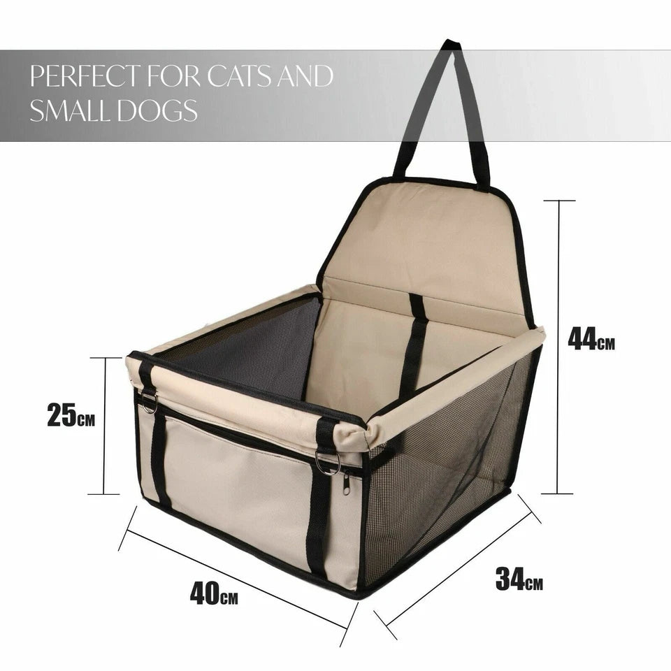 Dog Car Booster Seat for Travel – Portable Pet Carrier Cage with Safety Harness