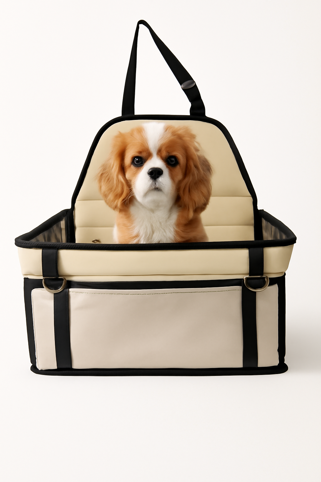 Dog Car Booster Seat for Travel – Portable Pet Carrier Cage with Safety Harness