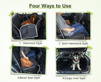 Dog Car Hammock Seat Cover with Window & Side Flaps | Waterproof Back Seat Protection