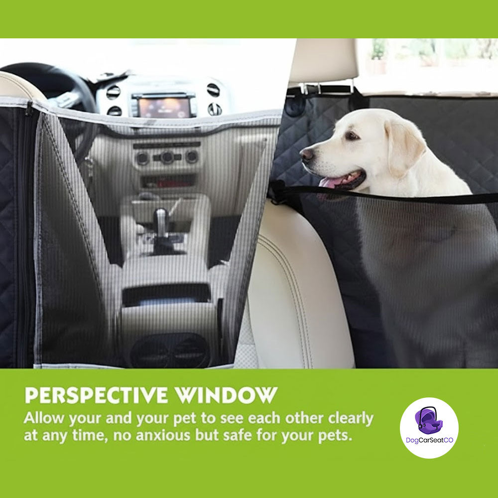 Dog Car Seat Cover 100% Waterproof, Rear Seat Covers for Dogs with Mesh Window/Side Storage Bags, Dog Car Hammock Scratch Proof Nonslip Back Seat Protector for Cars Trucks 