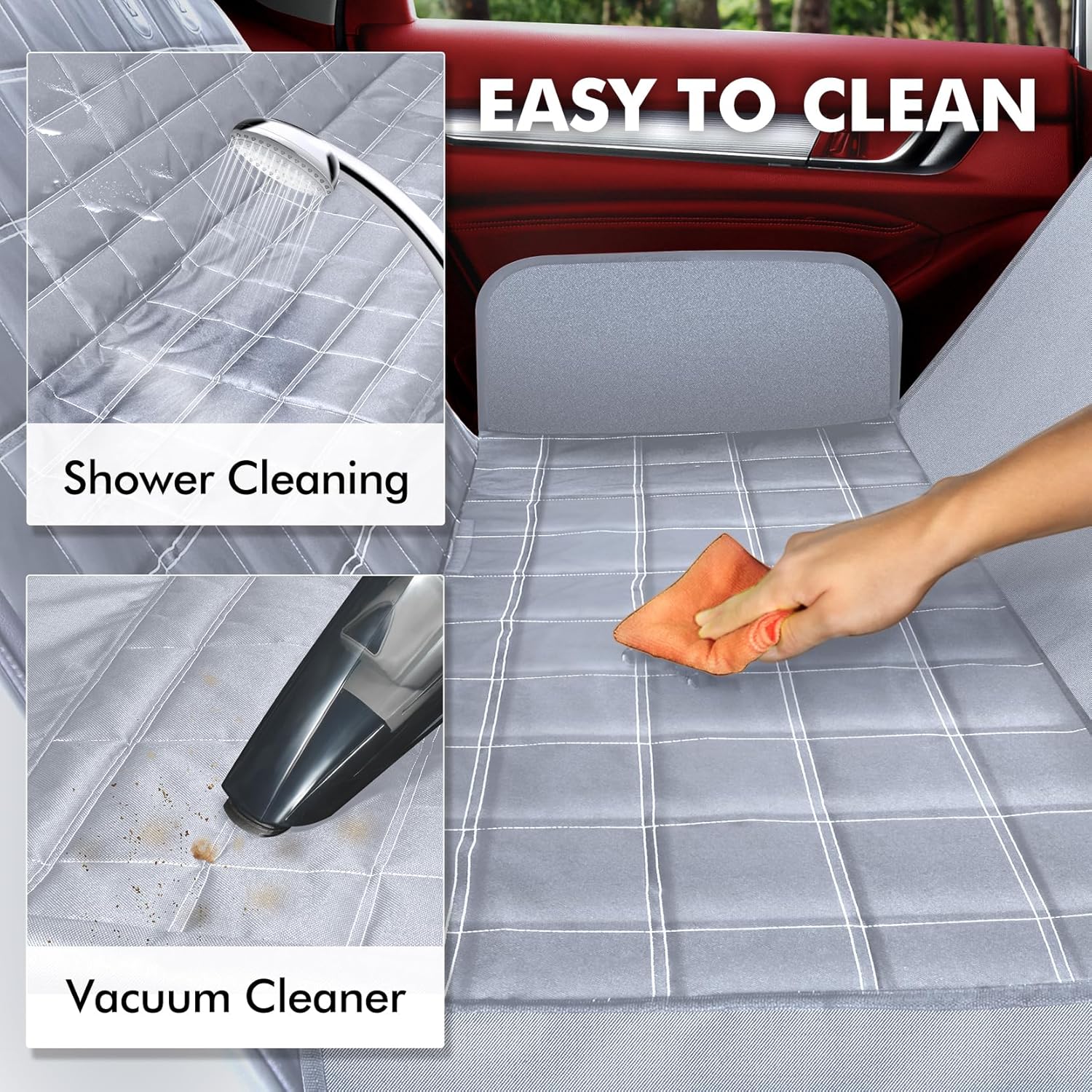 Dog Car Seat Cover 4-in-1 Waterproof Hammock – Premium Back Seat Protector for Cars, SUVs & Trucks