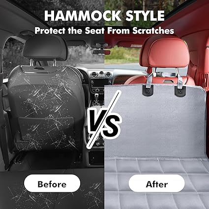 Dog Car Seat Cover 4-in-1 Waterproof Hammock – Premium Back Seat Protector for Cars, SUVs & Trucks