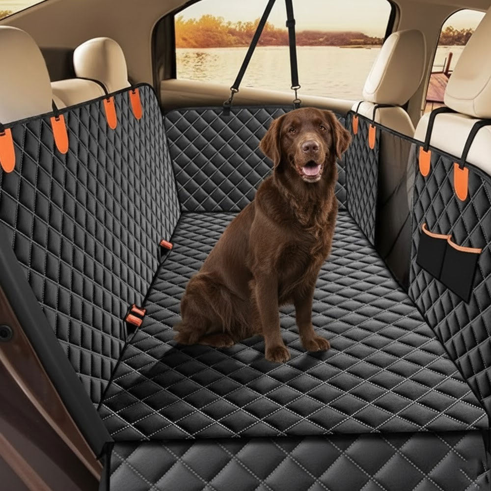 Dog Car Seat Cover Dog Hammock for Car Back Seat With Mesh Window and Side Protection, Back Seat Cover Scratch Proof Nonslip Dog Seat Protector Cover