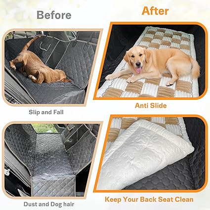 Dog Car Seat Cover for Back Seat - Soft Backseat Pet Bed Mat, Non-Slip Travel Dog Bed Mat for Car Back Seat,