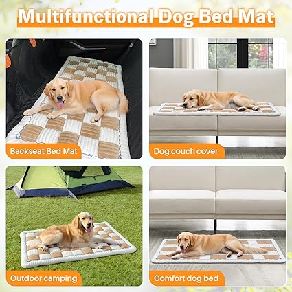 Dog Car Seat Cover for Back Seat - Soft Backseat Pet Bed Mat, Non-Slip Travel Dog Bed Mat for Car Back Seat, Thick Dog Seat Cover