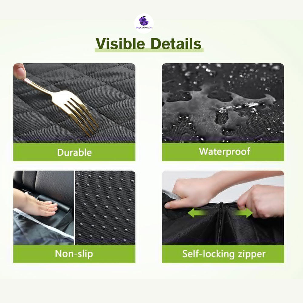 Dog Car Seat Cover for Dogs with Viewing Window/Side Flaps/Storage Bags, Dog Hammock Scratch Proof Nonslip