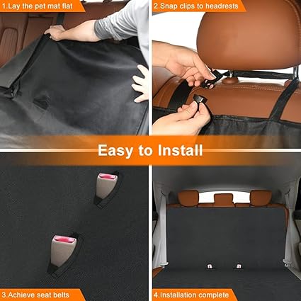 Dog Car Seat Covers for Pets, Durable Waterproof Nonslip Car Seat Protection Pad, Machine washable Car Rear Seat Protection Device, Universal Size,