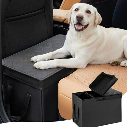 Dog Car Seat Extender & Organizer – Fits Dogs Up to 120 lbs, Black