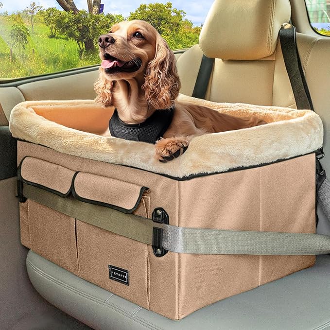 Dog Car Seat Medium Sized Dog, with Patent Buckles, Washable Pad, Upgraded Booster Car Seat Up to 20 KG