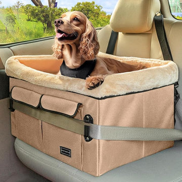 Dog Car Seat Medium Sized Dog, with Patent Buckles, Washable Pad, Upgraded Booster Car Seat Up to 20 KG