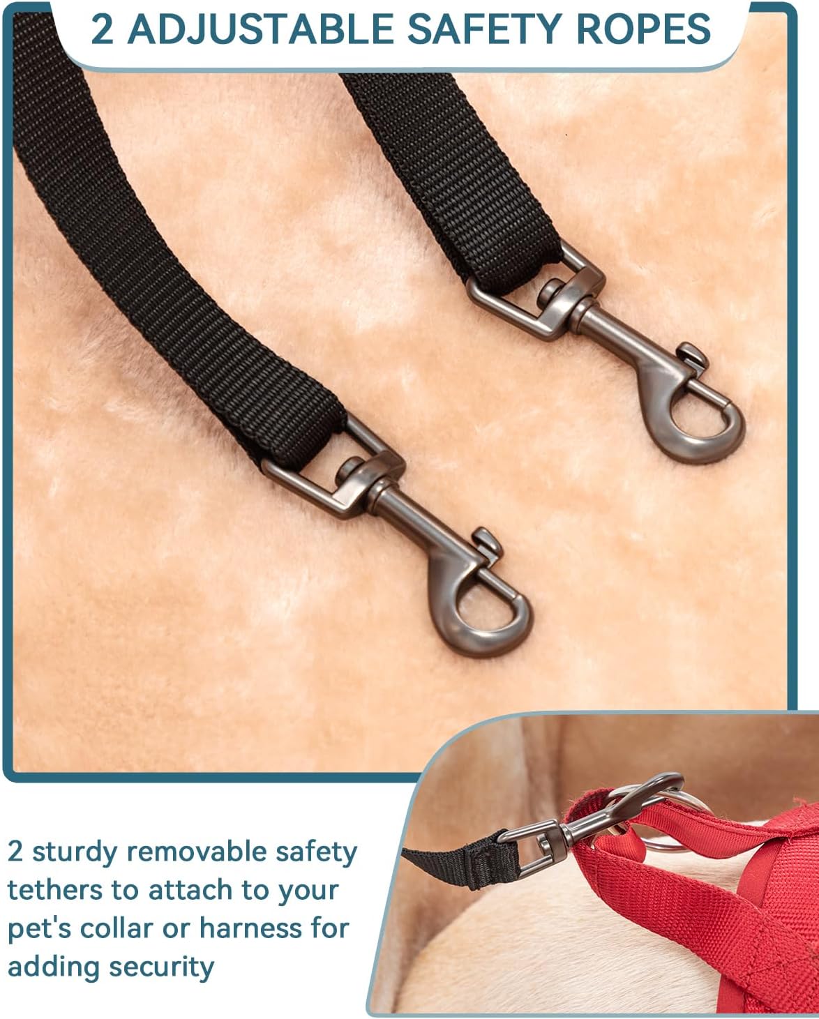 Dog Car Seat Medium Sized Dog, with Patent Buckles, Washable Pad, Upgraded Booster Car Seat Up to 20 KG