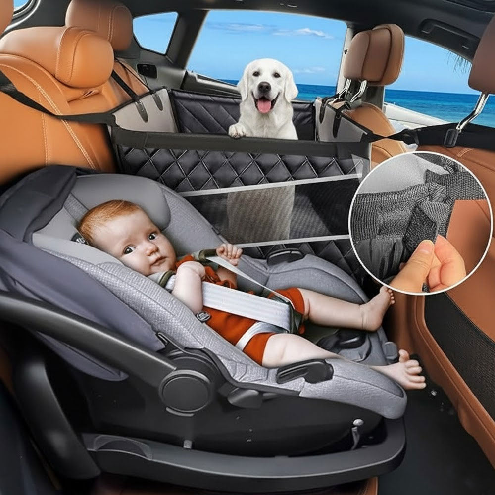 Dog Car Seat for Large/Medium Dogs, Waterproof Car Back Seat with Hard Bottom for Large Sized Dog,