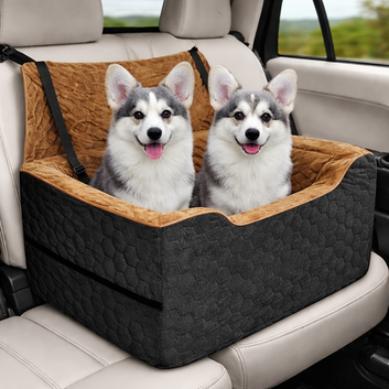 Dog Car Seat for Medium/Large Dogs, Washable Dog Booster Seat Under 60 lbs or 2 Small Dogs, Multi-Functional Pet Car Seat with Thick Cushion, 2 Safety Leashes