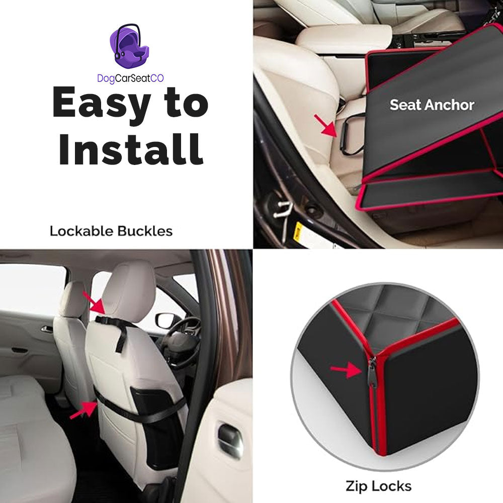 Dog Car Seats With 2-In-1 Car Dog Seat Cover - Waterproof Padded Design Booster Car