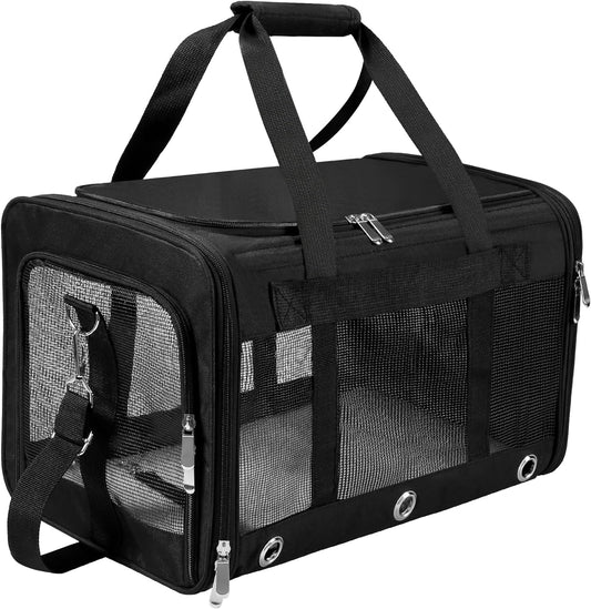 FoldableSoft-SidedPetCarrier_BreathableMesh_AirlineApproved_Upto17lbs