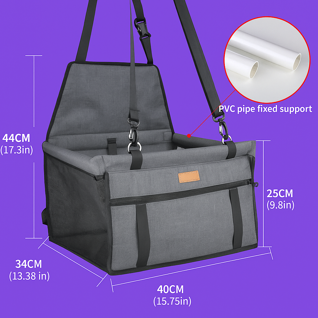 Foldable Dog Car Seat for Small Pets