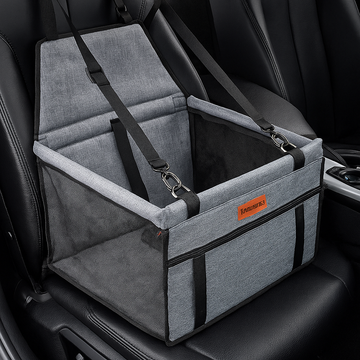 Foldable Dog Car Seat for Small Pets – Portable Puppy Travel Carrier with Safety Leash, Mesh Sides & Storage Pocket (Black/Red/Pink)