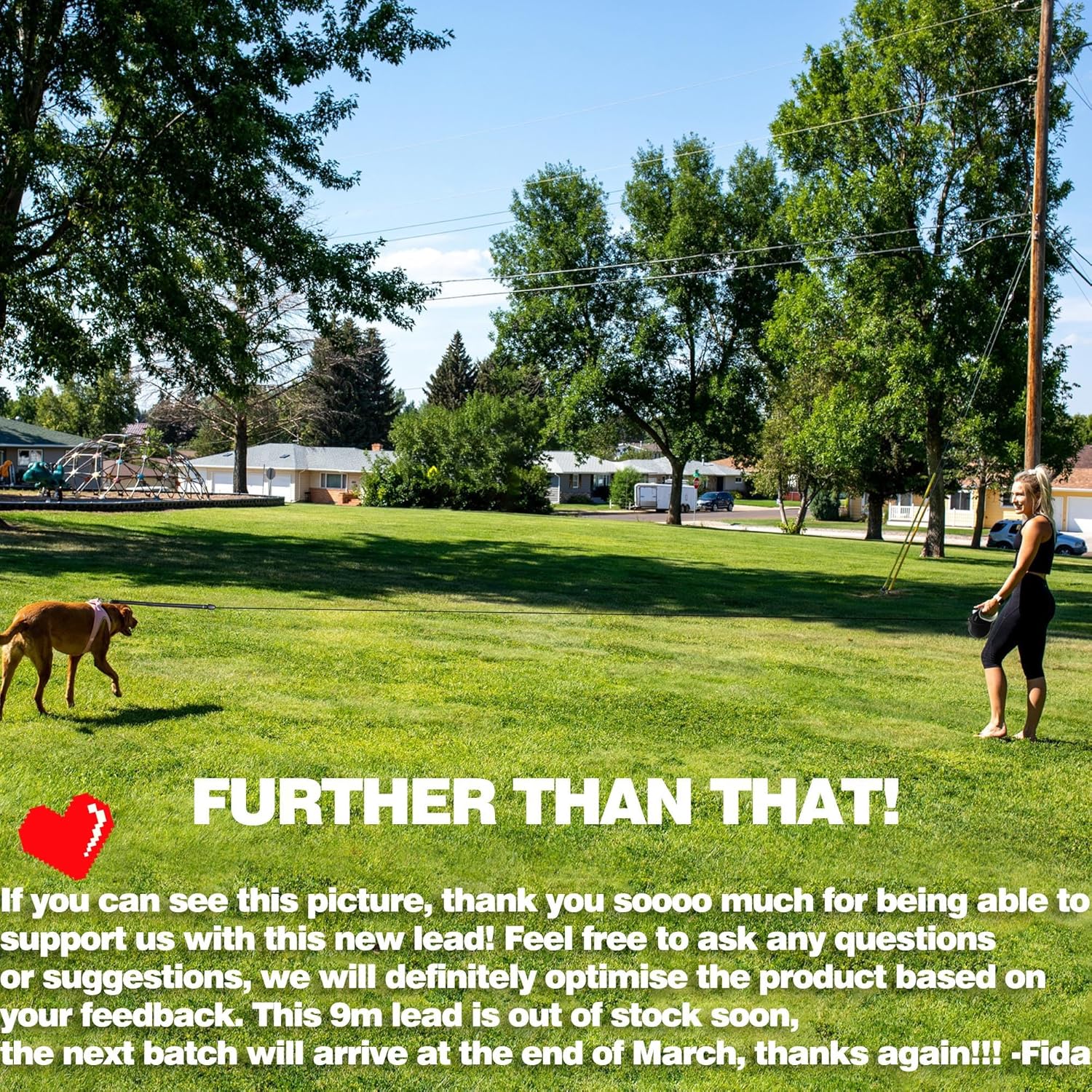 Heavy Duty Retractable Dog Lead 9m/30FT - Tangle-Free Extendable Leash Dogs Up to 50kg/110lbs