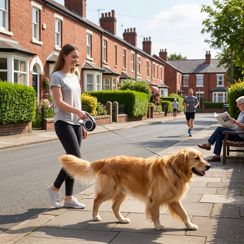 Heavy Duty Retractable Dog Lead 9m/30FT - Tangle-Free Extendable Leash Dogs Up to 50kg/110lbs