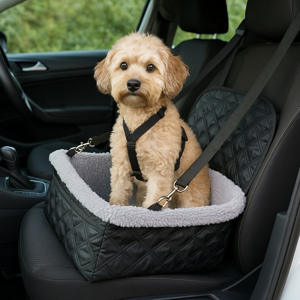 Luxury Small Dog Car Seat – Booster for Small Pets, Safe & Comfortable Travel