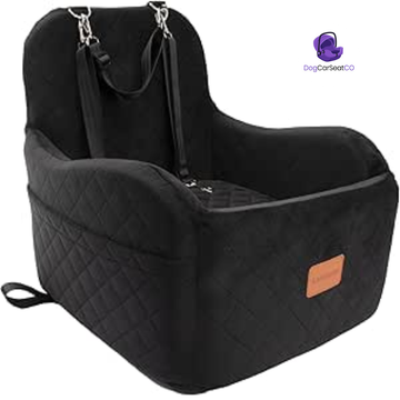 Medium Dog Booster Car Seat – Elevated Travel Cushion with Safety Harness