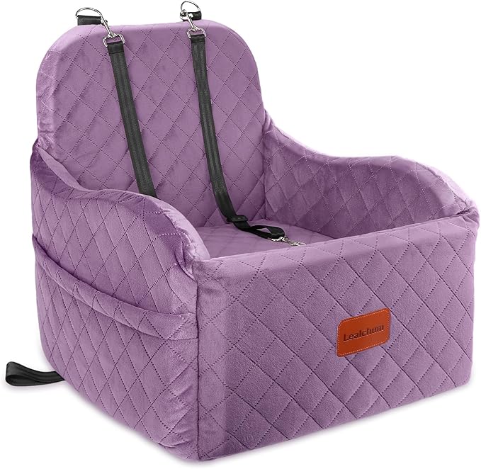 Medium Dog Booster Car Seat – Elevated Travel Cushion with Safety Harness
