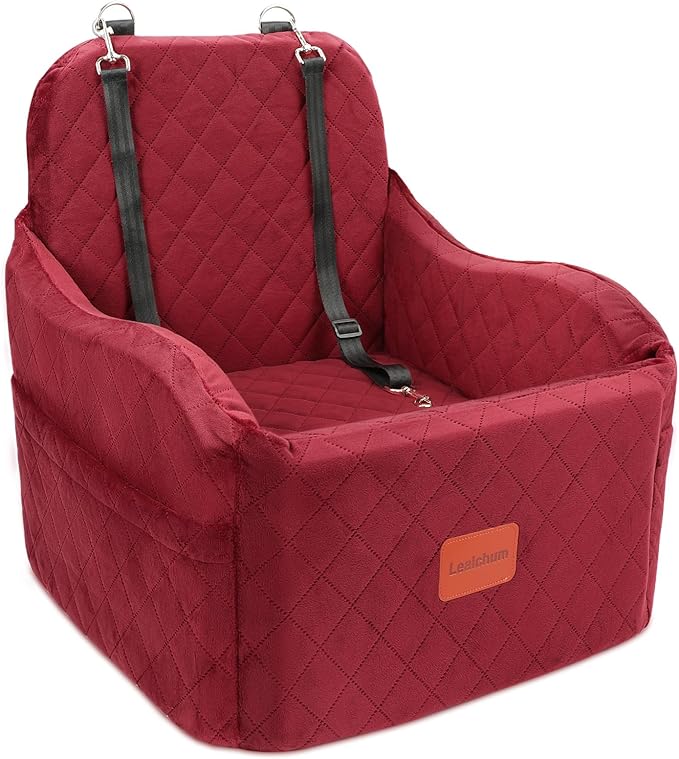 Medium Dog Booster Car Seat – Elevated Travel Cushion with Safety Harness