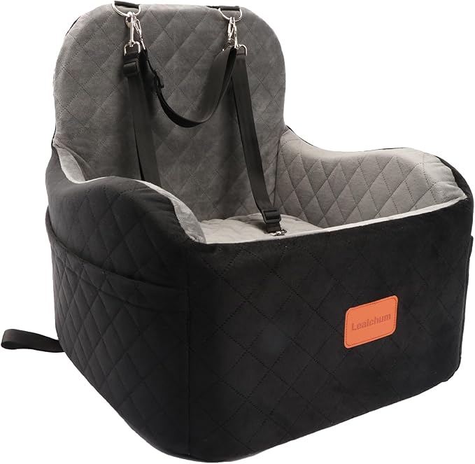 Medium Dog Booster Car Seat – Elevated Travel Cushion with Safety Harness