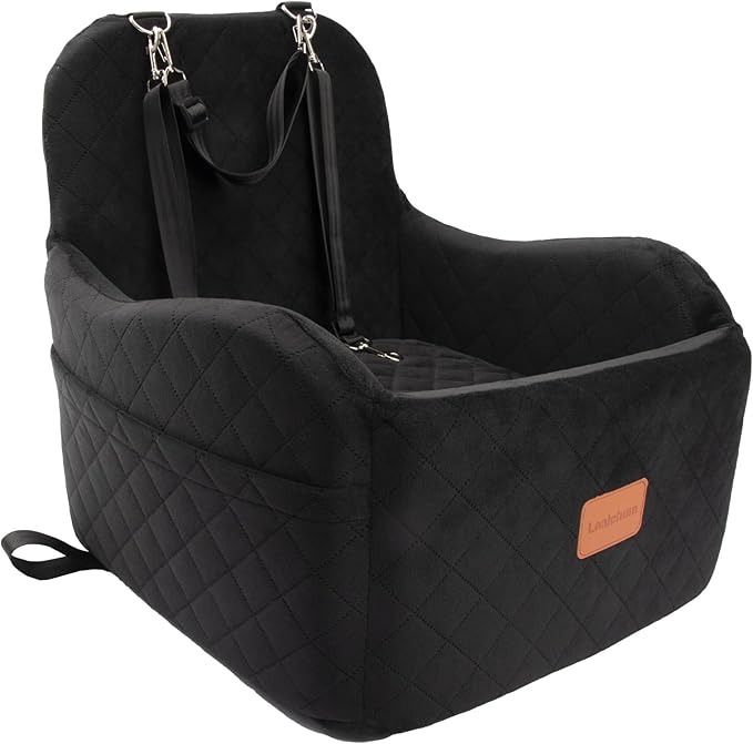 Medium Dog Booster Car Seat – Elevated Travel Cushion with Safety Harness