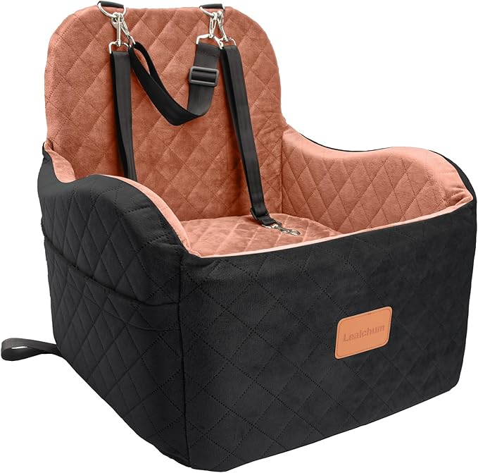 Medium Dog Booster Car Seat – Elevated Travel Cushion with Safety Harness